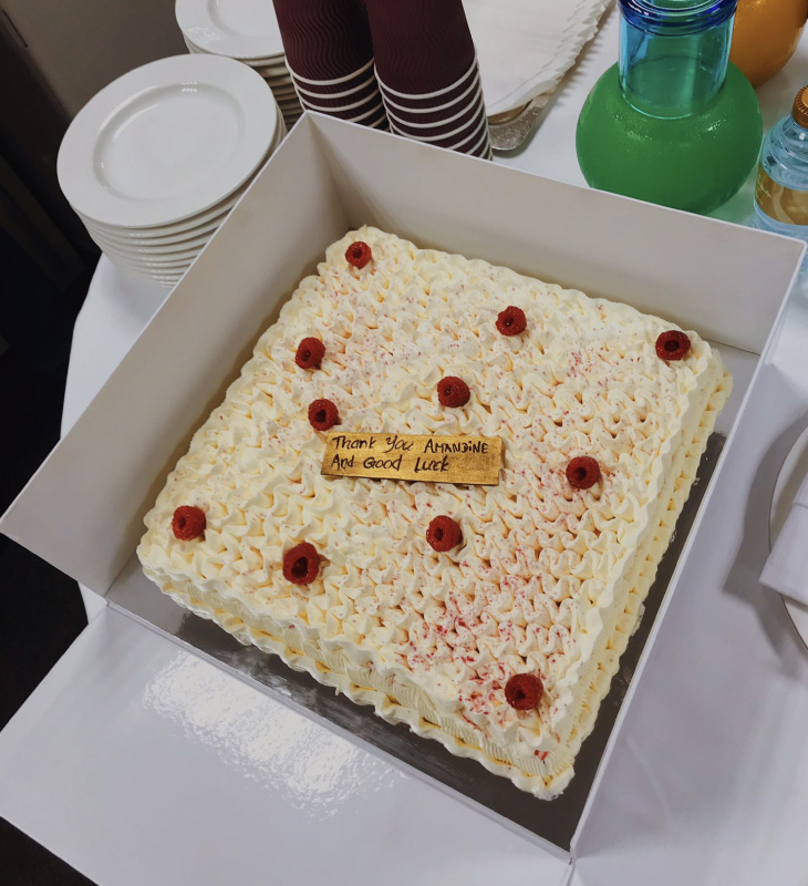 A “goobye” cake from my colleagues after my six-month-long internship at Jumeirah in Dubai.